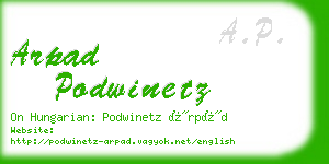 arpad podwinetz business card